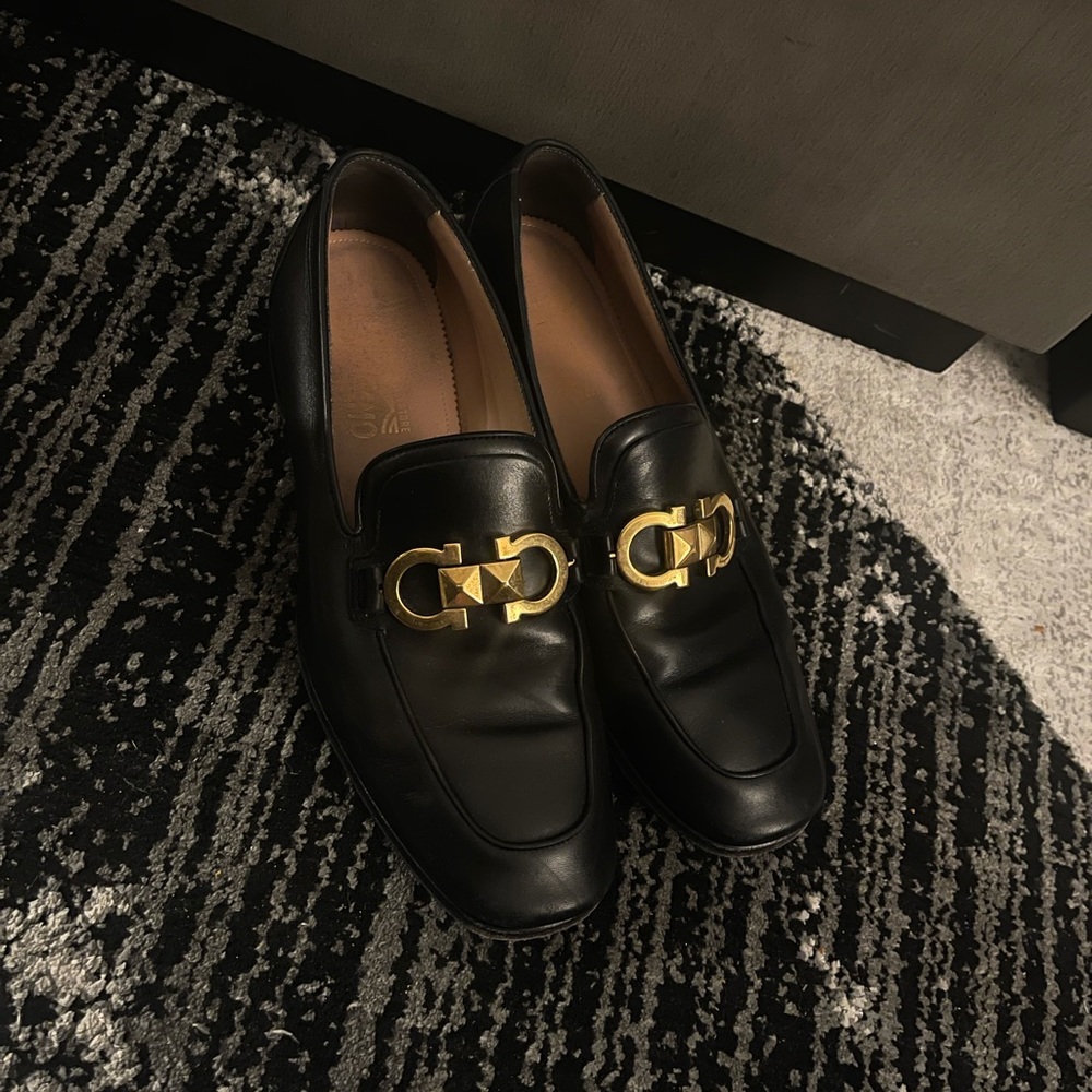 Ferragamo man black shoes size 10